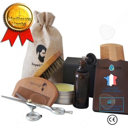 Multifunktionell vårdapparat Set för skäggvård - C - Olja, Balm, Kamm, Borste, Sax - Present till män