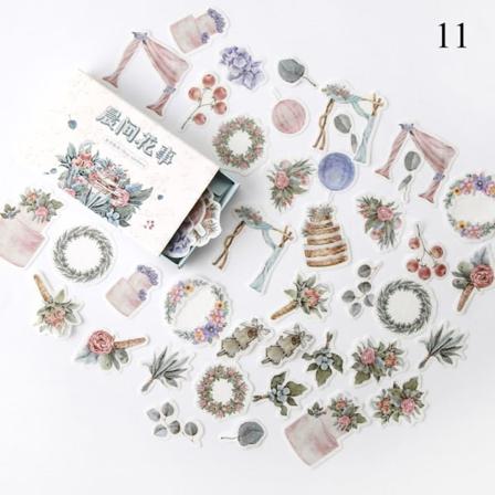 40 St/förpackade Pappersklistermärken Dagboksetikett Retro Fickklistermärke 11