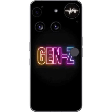 Kompatibel Mobilcover til Nothing Nothing Phone (3) Neontekst Gen Z i farverigt lys mod en mørk baggrund i moderne digital stil