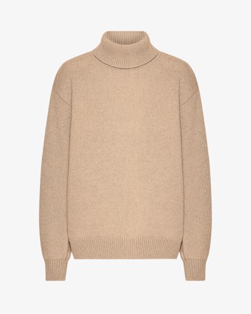 Merino Wool Turtleneck - Honey Beige M