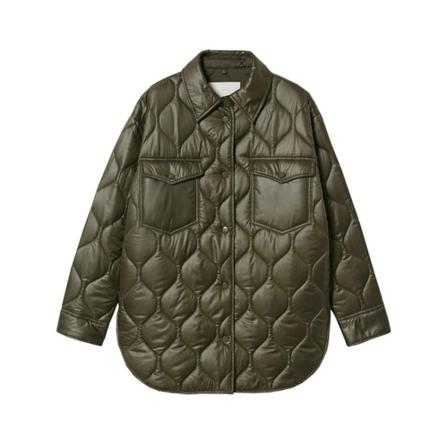 Mango Oversized padded Frakke Grøn, Dame Vinterjakker, Størrelse: L