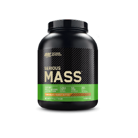 Optimum Nutrition Serious Mass, 2,7 kg, Gainer - Proteinpulver jordnötssmör, Kosttillskott, Efter träning, Gainer