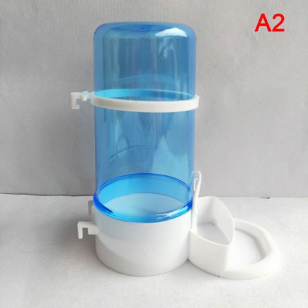 Fugle Vand Drikkeautomat Foderautomat med clips Kæledyrsfugleforsyninger D Blå