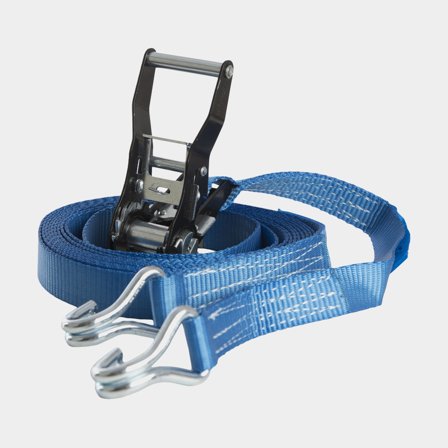 Spanngurt mit Haken BEMA ZG 20, 2-teilig, 25 mm x 5 Meter (4.5 + 0.5 Meter), 700 daN / 713 kg (LC), blau - Boot