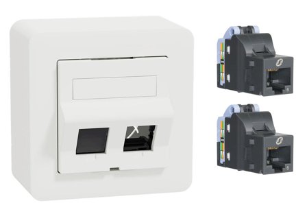 Schneider Electric Exxact Modularuttak vinklet, trykknappfeste, Datamaskin & surfing