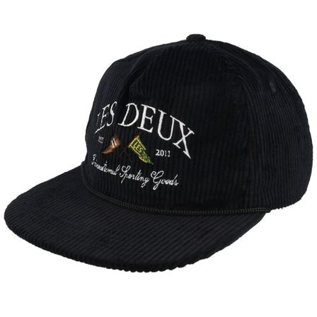 Les Deux - Svart snapback Keps - Ivy League Corduroy Cap Black Strapback @ Hatstore