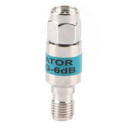 SMA-JK Han til Hunn RF Koaksial Demper 2W 6GHz 50Ω 1-30dB (6dB)