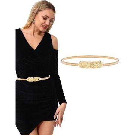 Guld bælte til damekjole, elastisk vedhæng kædebælte, guldkædebælte, Guld