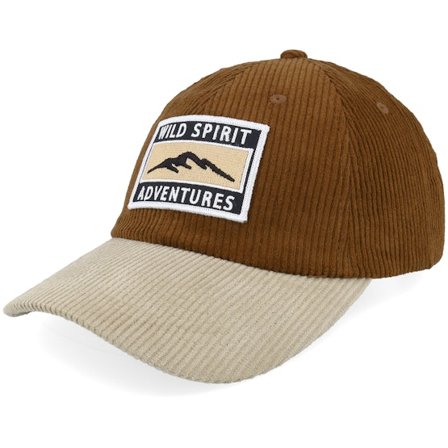 Wild Spirit - Brun unconstructed Caps - Mountain Adventures Patch Corduroy Brown/Khaki @ Hatstore