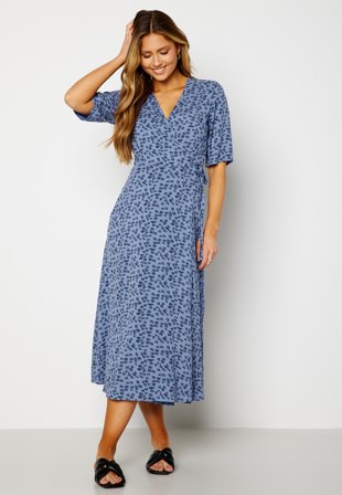 BUBBLEROOM Sarai wrap dress Blue / Patterned Klær