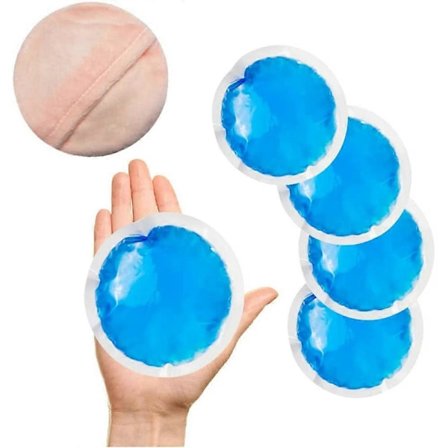 Fleksibel Genanvendelig Kølepude Kølegel Ispose kold til øjne og ansigt varm kompreskasse: 2 stofbetræk + 10 gel Isposer