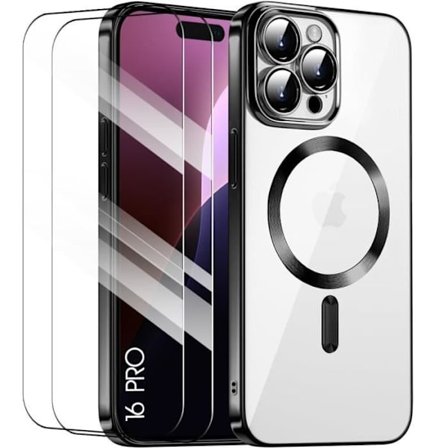 Beskyttelsescover - til iPhone - 16 Pro - Stødabsorberende silikone - Ultra slim - 2 hærdede glas