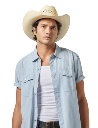 Brixton Laredo Panama Straw Cowboy Hat - Beige - S