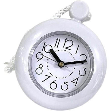 Badeværelses- og bruseklokke, hængende ur til udendørs brug, køkken (1 stk., hvid)