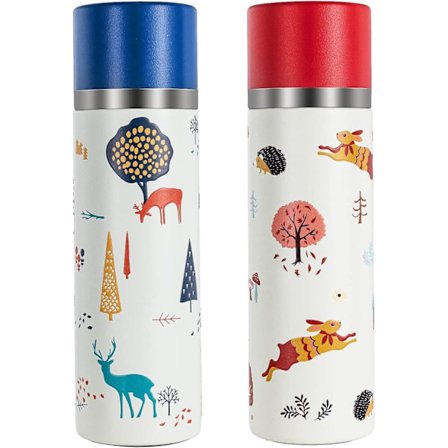 Flask-vesipullo, ruostumattomasta teräksestä valmistettu pullo, metalli, 350 ml, matkamuki, kuuma juomakupillinen, kahvimuki H8989 (350 ml, punainen)