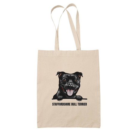 Staffordshire Bull terrier tygkasse hund shopping väska Totebag