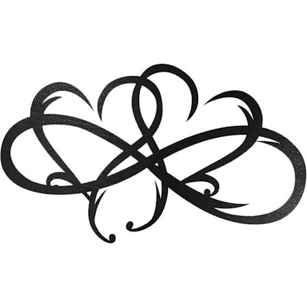 Sort Metal Vægskulptur, Uendelighedshjerte Stål Vægskulptur Personligiseret Vægskulptur Metal Kunstværk til Væggen Hjerte Vægskulptur Tråd Vægskulptur