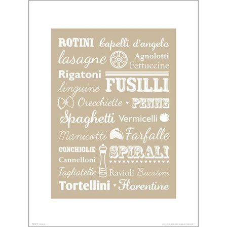 Exklusivt Art Print - Pasta - Text