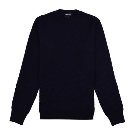 Giorgio Armani, Round-neck Knitwear Blauw, Heren, Maat:S