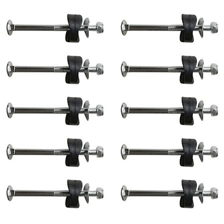 10 stk. trampolineskruer, galvaniserte stålskruer, skruemuttersett, trampolinbunnsett skruer