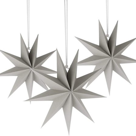 3 st hängande pappersstjärnor, julpappersstjärnor, 30cm handgjorda papper KLB