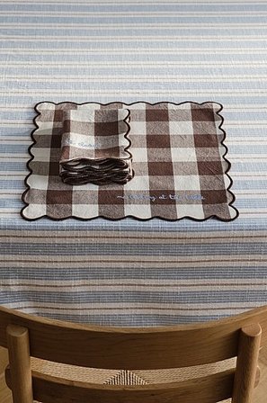 Jotex - Serviette 4er-pack Braun/Naturweiß - CARLY - Kaufe Servietten bei Jotex