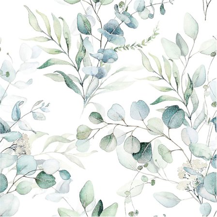 Skrell og lim tapet grønn/hvit eukalyptus blad blomster veggmaleri hjem barnehage boho dekor 17,7 tommer x 9,8 fot