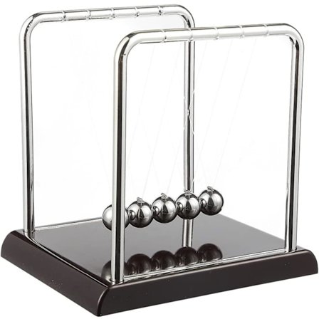 Newtons Vugge Pendul, Evighedsmaskine Skrivebordslegetøj, Svingende Kinetiske Kugler til Kontorindretning (17,8 x 17,8 x 15,2 cm)