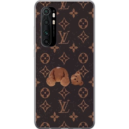 Kompatibel Mobilcover til Xiaomi Xiaomi Mi Note 10 Lite Luksuriøst monogrammønster med knust bamse i mørk modeæstetik