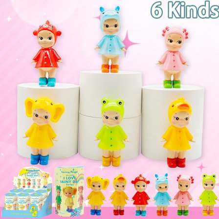 Sunny Angel Minifigur Jeg elsker Rainy Day Series Legetøj til pige Mystery Blind Box Frø And Guldfisk Dekoration Fødselsdagslegetøj Gave