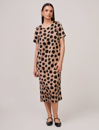 Ivo Nikkolo Woven Dress, Dotty - Beige - 40