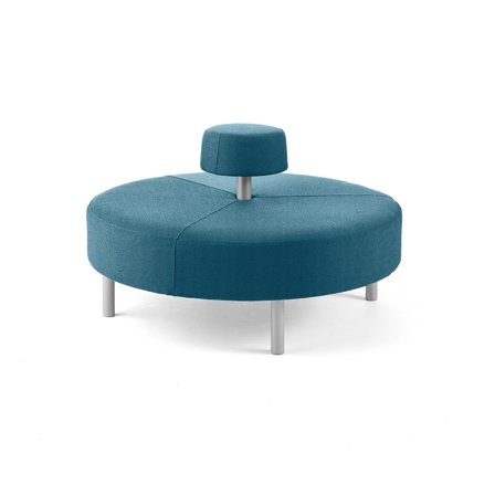 Hocker DOT mit runder Rückenlehne, Ø 1300 mm, Medley-Stoff, ozeanblau