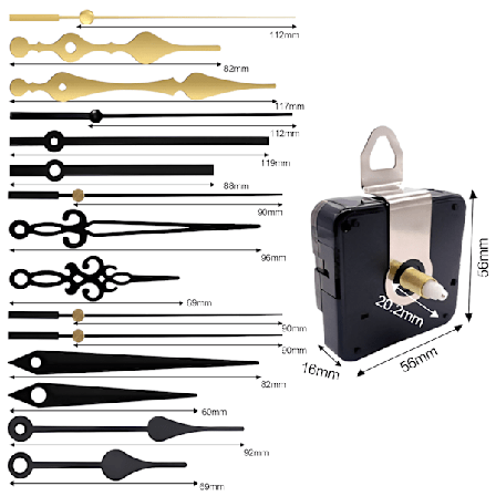 Batteridrevet urværk udskiftning, Quartz urværk med højt drejningsmoment og lydløs drift, let at installere til gør-det-selv Quartz ur