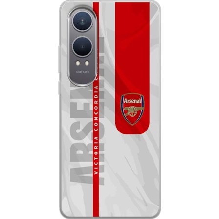 Yhteensopiva Puhelinkuori OnePlus Nord CE4 Lite Arsenal FC logo juliste jalkapallo Premier League seura punainen valkoinen tausta Gunners jalkapallojo