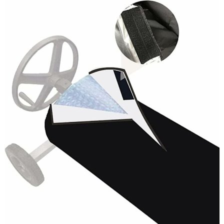 Rullegardin til swimmingpool i vandtæt stof, udendørs swimmingpoolbeskyttelsesdæksel, solcelledæksel, swimmingpooldæksel—(Sort)