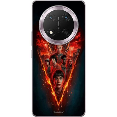 Kompatibelt Mobildeksel til Honor Honor Magic7 Lite Stranger Things brennende plakat med Eleven Mike Will og gjengen dramatisk Netflix design perfekt