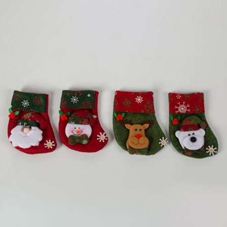 4 st dekorationer de Noël chaussettes de Noël trompette snowboy big head decorations de fête de Noël sacs cadeaux pour enfants