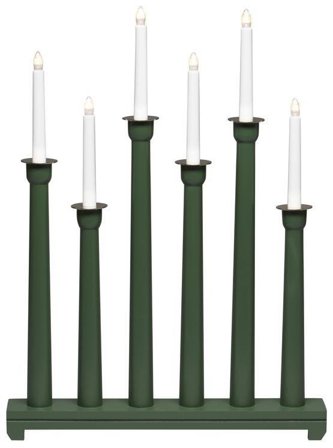 Konstsmide 3978-950 Adventsljusstake 6 ljus Grön, Belysning