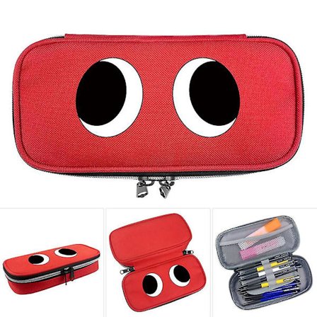 Regnbuevenner spill trykt flip glidelås pennal elever stor kapasitet stasjonær oppbevaringspose gaver