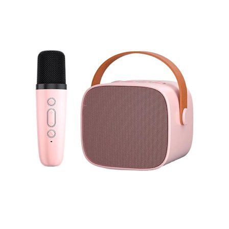 Karaokemaskin for barn og voksne, bærbar Bluetooth-høyttaler med trådløs mikrofon, klar lydkvalitet, mikrofonleke, gave YEMAESRE