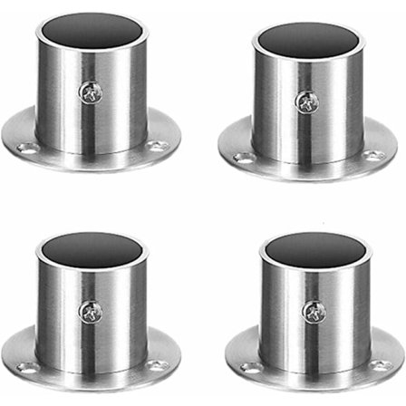 4 stk gardinstangsholdere, runde skapstangs holdere i rustfritt stål
