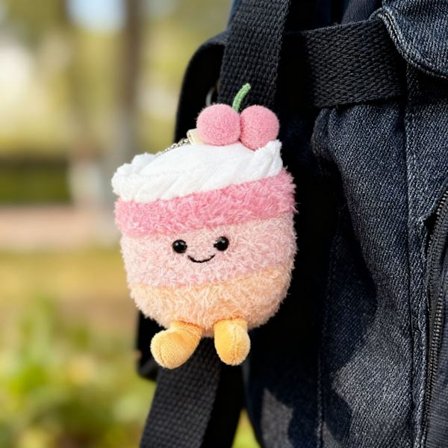 Mjukdjur | Mjuk och söt hängande docka | Klassisk present till barn, 10-20 cm samlarobjekt Mjukdjur**Moussetårta - Rosa