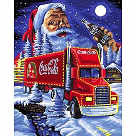 Full 5d Diy Diamond Painting Cross Stitch Santa Claus Truck Rhin Som På Bilden 1 60x80cm