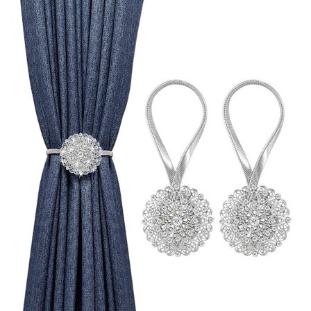 Gardinklips med magnetlås [2-pakning, 6,5*5*21cm], Elast