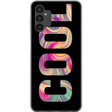 Yhteensopiva Puhelinkuori Samsung Samsung Galaxy A04s Nykytaiteellinen typografia taiteilu sanaa LOVE nestemäisissä sateenkaariväreissä mustaa tau