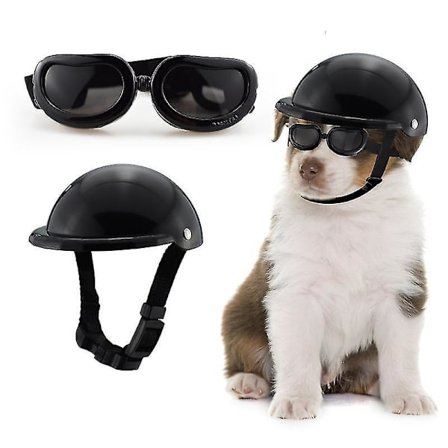 1 Set Pet Helmet And Goggles Summer Dog Motorbike Helmet Hat Sunglasses Pet Headdress Eye Wear Protection