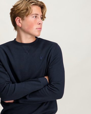 Lyle & Scott Tonal Crew Neck Sweatshirt Blå Genser Gutt - Kids Brand Store