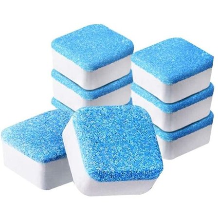 24-pak vaskemaskiner og afkalkningsmiddel til rengøring inde i tromlen og pakningerne i vaskebaljen