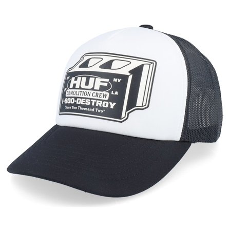 HUF - Black trucker Czapka Z Daszkiem - Demolition Crew Hat White/Black Trucker @ Hatstore