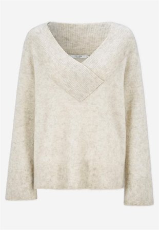 Cellbes of Sweden - Genser Premium i mohair- og ullblanding i gråbeige / melert for damer i størrelse 38/40